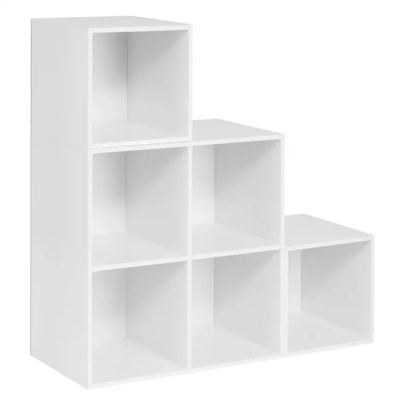 BukkitBow boekenkast met 6 flexibele vakken in een stijlvol en stevig ontwerp, afmetingen 90x90x30 cm, duurzaam en modern.