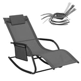 BukkitBow tuin ligstoel met ergonomisch ontwerp en schommelfunctie, draagvermogen tot 150 kg, ideale campingstoel.