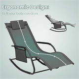 BukkitBow tuin ligstoel met ergonomisch ontwerp en schommelfunctie, geschikt voor 150 kg draagvermogen, ideaal als campingstoel