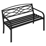 BukkitBow tuinbank van metaal, weerbestendig, geschikt voor 2-3 personen, afmetingen 127x83x60cm, ideaal voor tuin of balkon