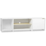 BukkitBow TV-kast met opbergruimte, stevig MDF hout, modern Scandinavisch design, 160x45x39cm, 3-in-1 modulair ontwerp, boekenkast