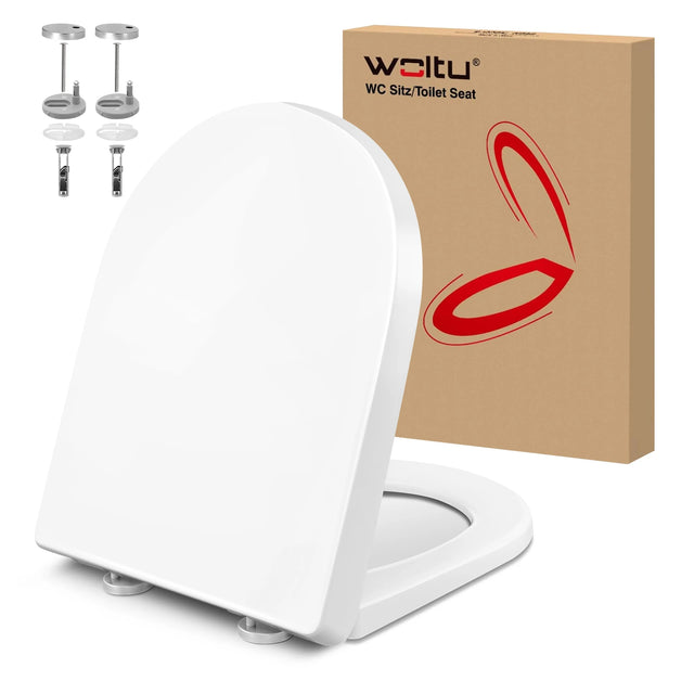 BukkitBow U-vorm toiletbril van kunststof met soft-close, universeel en duurzaam, geschikt voor modern toilet.