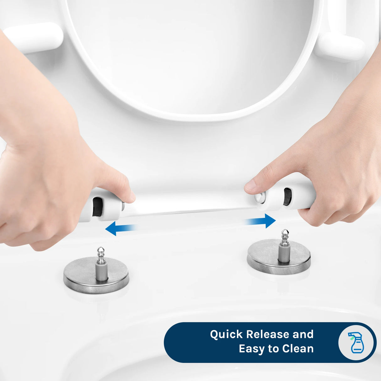 BukkitBow U-vorm toiletbril van kunststof met soft-close, universeel en duurzaam ontwerp, geschikt voor standaard toiletten.
