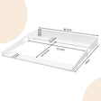 Wit MDF verschoonopzetstuk met handgrepen en diepte 75 cm, geschikt voor commode van BukkitBow, comfortabel en veilig.
