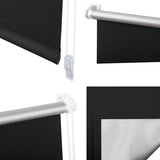 Verduisterend thermo rolgordijn van BukkitBow, zonwerend en zonder boren, hangend voor een raam in een modern interieur.