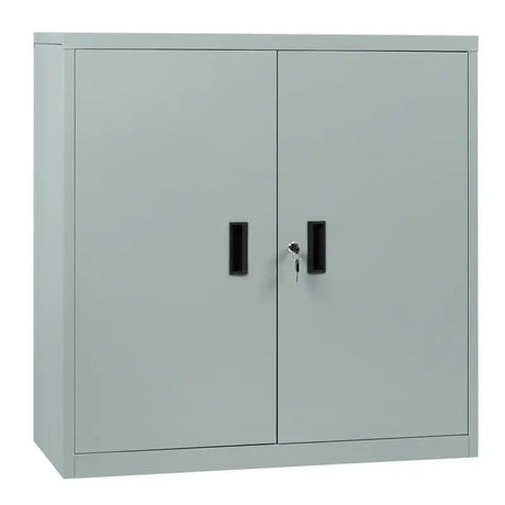 Vergrendelbare metalen archiefkast van BukkitBow met verstelbare planken en dubbele deuren, 90x92x40 cm.