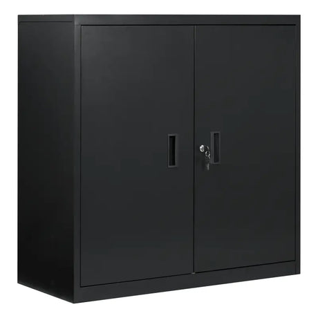 BukkitBow vergrendelbare metalen archiefkast met dubbele deuren en verstelbare planken, 90x92x40 cm, voor kantooropslag