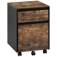 BukkitBow verrijdbare houten archiefkast met lades, melamine fineer, anti-kantel wielen en ruime opslag, 40x56x40 cm