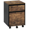 BukkitBow verrijdbare houten archiefkast met lades, melamine fineer, anti-kantel wielen en ruime opslag, 40x56x40 cm