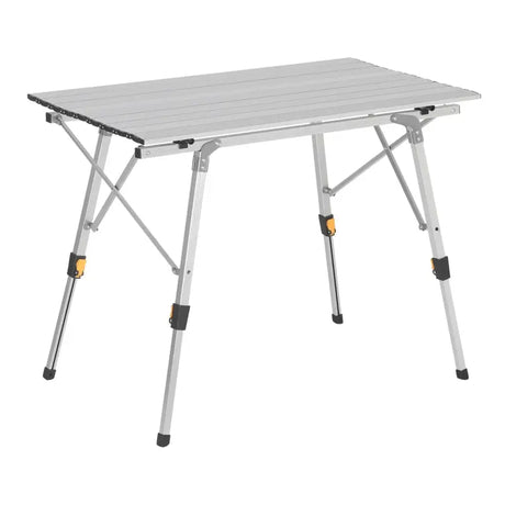 BukkitBow verstelbare aluminium campingtafel, compact en draagbaar, 90x52.2x(45-72) cm, inclusief opbergzak, max 30 kg belasting