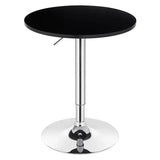 BukkitBow verstelbare bartafel met MDF en metaal, zwart/wit, 60 cm doorsnede, stabiele chrome basis, geschikt als bar- of eettafel