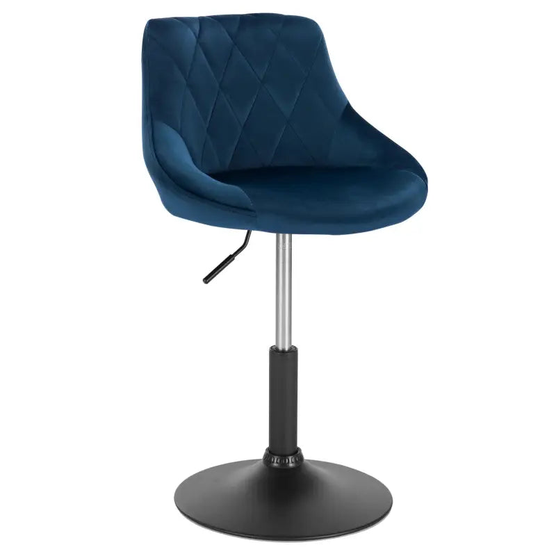 BukkitBow verstelbare barkruk van fluweel met metalen frame en ergonomische rugleuning, zithoogte 42-58 cm.
