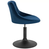 Verstelbare barkruk van BukkitBow met fluwelen bekleding, metalen frame en ergonomische rugleuning, zithoogte 42-58 cm.