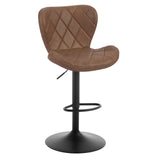 BukkitBow verstelbare barkruk van velvet met rugleuning, voetsteun en 360° draaibaar, moderne barstoel voor in de keuken of bar.