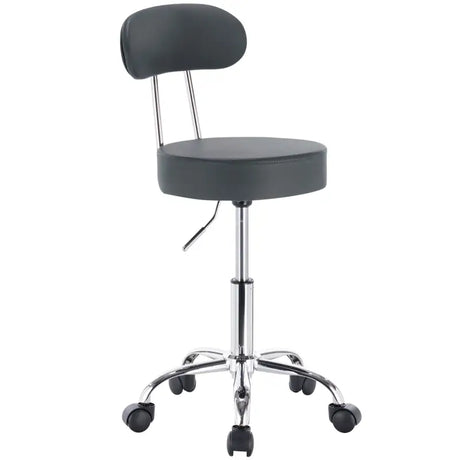 BukkitBow verstelbare kunstleren bureaustoel met verchroomd stalen frame, ergonomisch design en 360° draaibaar, tot 100 kg draagvermogen
