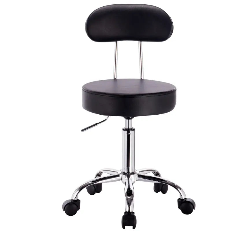 BukkitBow verstelbare kunstleren bureaustoel met verchroomd stalen frame, ergonomisch design en 360° draaibaar, tot 100 kg draagkracht