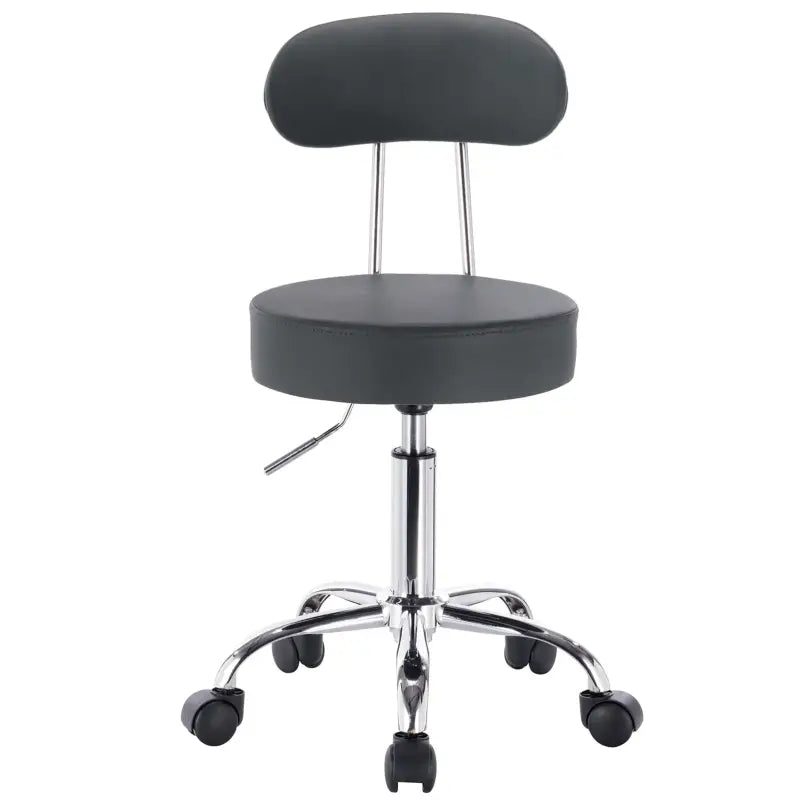 BukkitBow verstelbare kunstleren bureaustoel met verchroomd staal, ergonomisch design, 360° draaibaar en 100kg draagvermogen