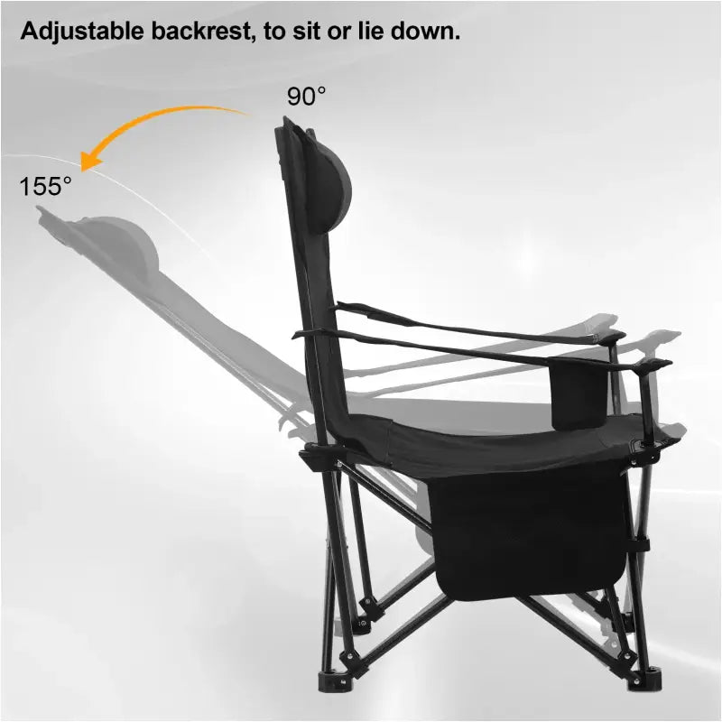 BukkitBow verstelbare opvouwbare campingstoel met oxford stof en stalen frame, lichtgewicht, duurzaam en maximaal 150 kg belasting