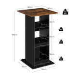 Vierkante houten bartafel van BukkitBow met 3 planken, geschikt als bistrotafel, modern en stijlvol voor in de horeca of thuis.
