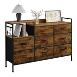 BukkitBow vintage dressoir met opbergruimte, stopcontact, stabiel en lichtgewicht, afmetingen 132x88x30cm, duurzaam en veelzijdig.