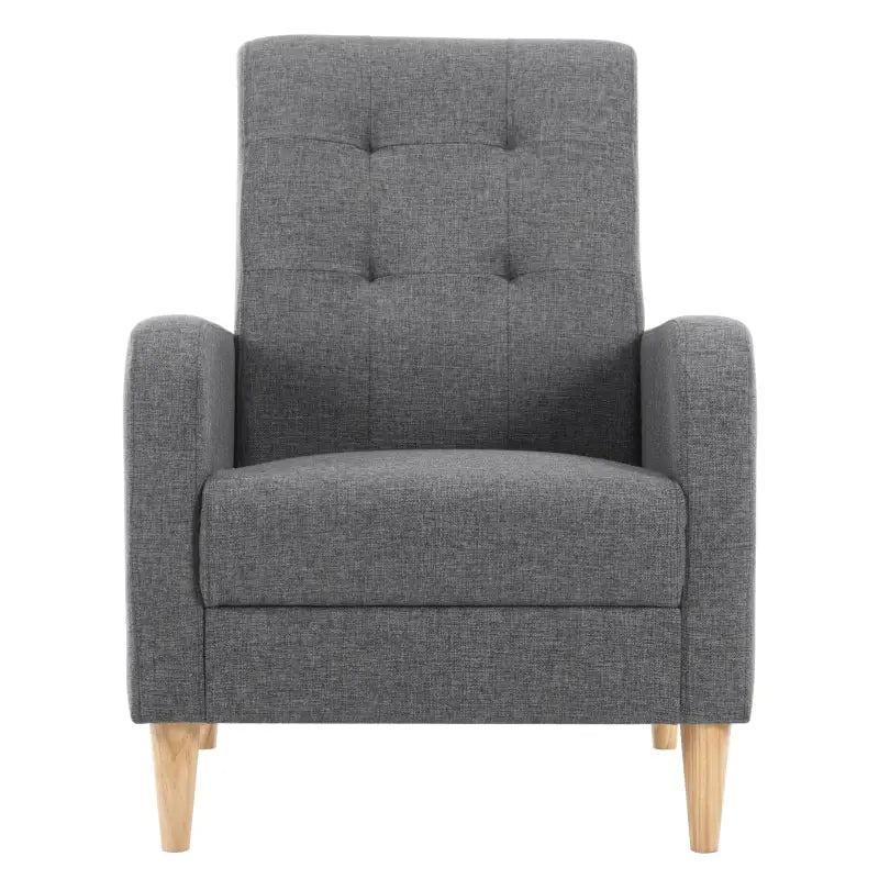 Luxe BukkitBow vleugelstoel met armleuningen, linnen en fluwelen bekleding, massief houten poten, comfortabele loungestoel.