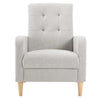 BukkitBow vleugelstoel met armleuningen, linnen en fluwelen bekleding, massief houten poten, luxe lounge fauteuil.
