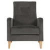 Luxe BukkitBow vleugelstoel met armleuningen, linnen en fluwelen bekleding, massief houten poten, comfortabele lounge fauteuil