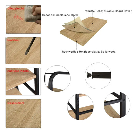 BukkitBow metalen boekenrek met 6 lagen, ruime opslag, stabiel en duurzaam, afmetingen 50x30x176 cm, wandplank en boekenrek