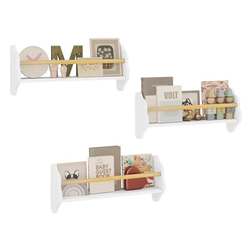 Set van 3 rechte wandplanken voor kinderen van BukkitBow, ideale kinderkamer boekenplanken voor opberg en decoratie