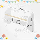 Set van 3 BukkitBow wandplanken voor kinderen, rechtopstaande boekenplanken voor de kinderkamer, decoratief en functioneel.