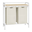 BukkitBow wasmand met 2 of 3 vakken, uitschuifbare zakken en metalen frame, industrieel ontwerp voor badkamer of slaapkamer