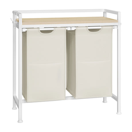 BukkitBow wasmand met 2/3 opbergvakken, uitschuifbaar en afneembaar, metalen frame, industrieel design voor badkamer en slaapkamer