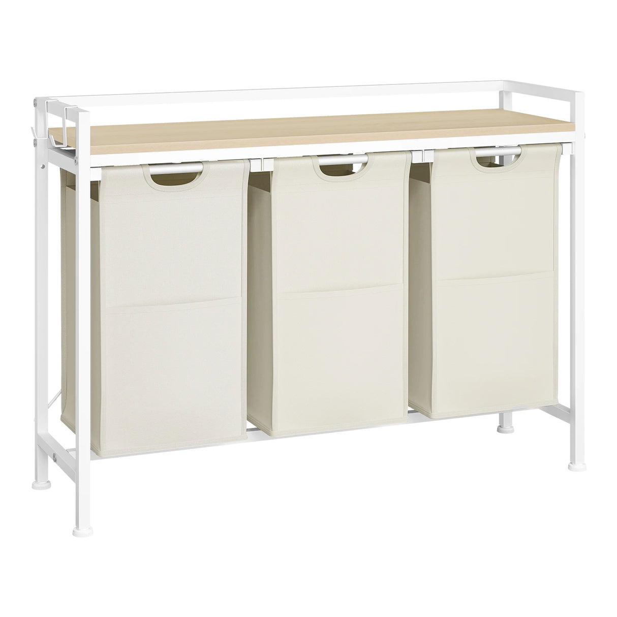 BukkitBow wasmand met 2/3 opbergvakken, uitschuifbaar en afneembaar, metalen frame, industrieel ontwerp voor badkamer en slaapkamer