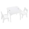 Witte kindertafel met 2 stoeltjes van BukkitBow, dubbelzijdig tafelblad en opbergruimte voor kinderen, geschikt voor speel- en studeerruimte