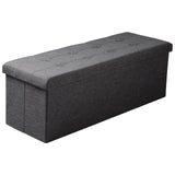 BukkitBow XXL opvouwbare opbergbank poef, 110 cm, 118L, stevige opbergbank met belastbaarheid tot 300 kg, in zwart.
