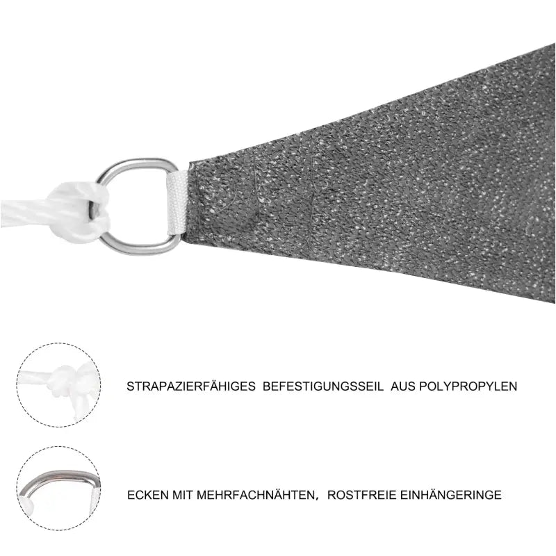 BukkitBow zonnescherm schaduwdoek van 180g/m², scheurbestendig, in 3 formaten, tot 85% zonbescherming, inclusief bevestigingsmaterialen.