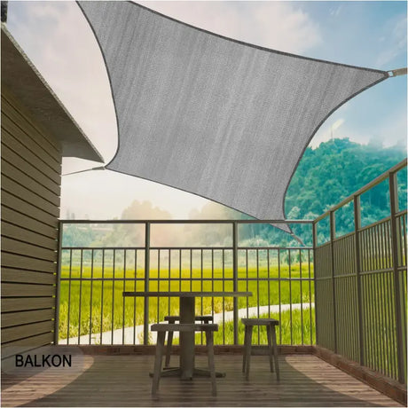 BukkitBow zonnescherm schaduwdoek van 180g/m² in drie formaten, scheurbestendig met bevestigingsmaterialen en tot 85% zonbescherming.