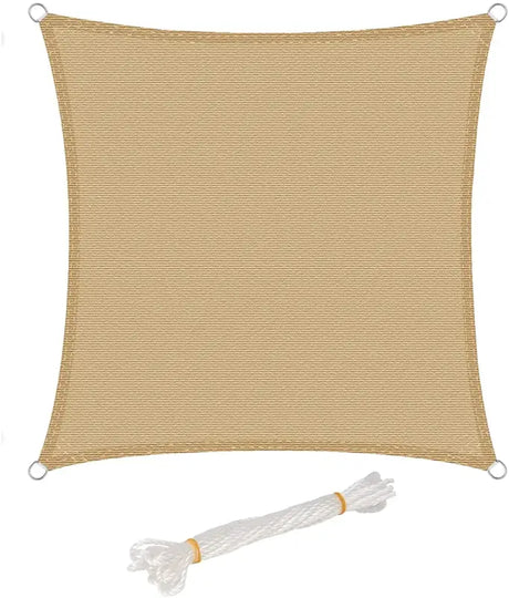 BukkitBow zonnescherm of schaduwzeil van 180g/m² HDPE in grijs, crème of zand, in driehoek, vierkant of rechthoek, met UV-bescherming 50+.