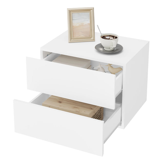 Zwevend Nachtkastje van hout met lade van BukkitBow, wandmontage, modern design voor in de slaapkamer