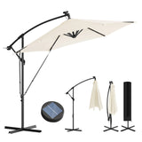 BukkitBow - Zwevende Parasol met Solar LED-Verlichting - 360° Draaibaar