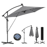 BukkitBow - Zwevende Parasol met Solar LED-Verlichting - 360° Draaibaar