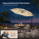 BukkitBow - Zwevende Parasol met Solar LED-Verlichting - 360° Draaibaar