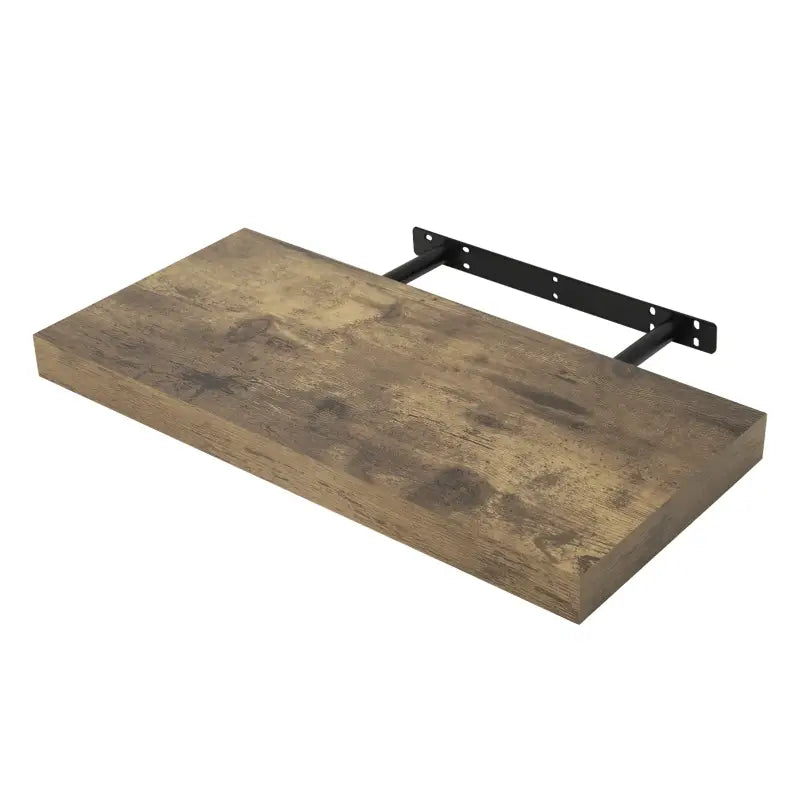 BukkitBow zwevende wandplank van rustiek bruin hout, 10 kg draagvermogen, diverse maten van 25-120cm voor muurmontage.