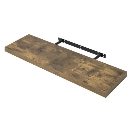 Rustieke BukkitBow zwevende wandplank van bruin hout, 10 kg draagvermogen, diverse maten van 25-120cm, muurbevestiging, voor boeken of decor.