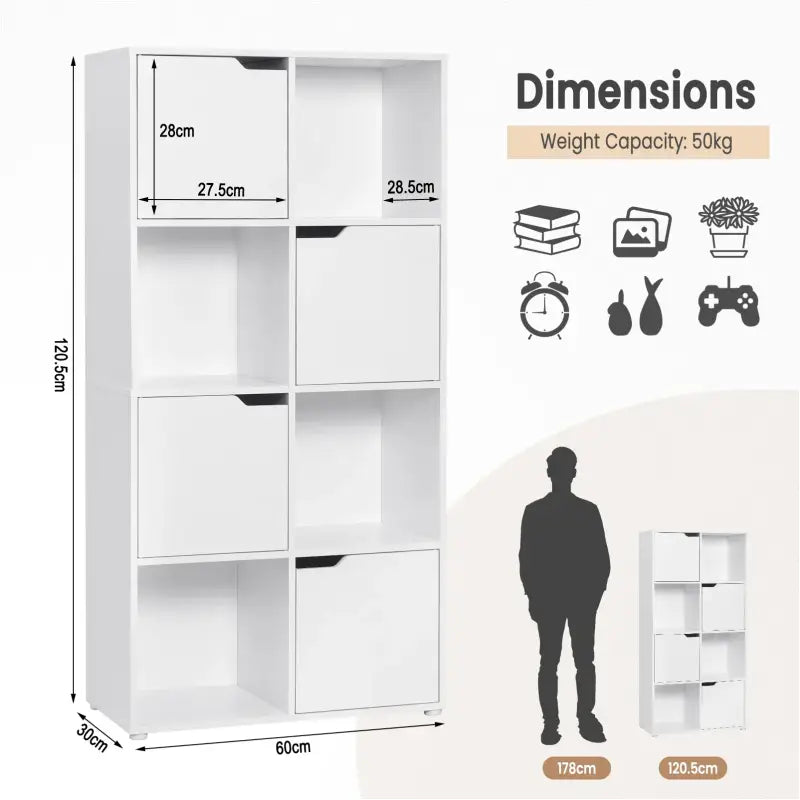 BukkitBow - Multifunctionele Boekenkast - 8 Compartimenten