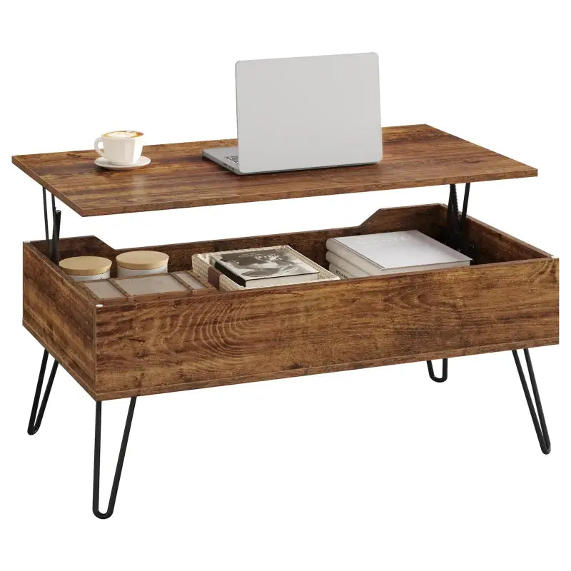 BukkitBow - Vintage Houten & Metalen Salontafel - Hoogte