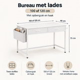 Afmetingen en productspecificaties van bureau met lades