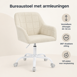 Overzicht van bureaustoel met armleuningen met de belangrijkste productvoordelen
