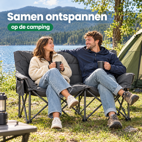 campingstoel 2 personen in gebruik in een passende praktijksituatie