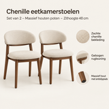 Belangrijkste voordelen en eigenschappen van chenille eetkamerstoelen